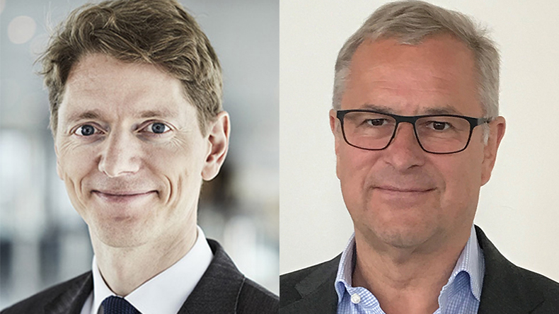 Robert Uggla (left), chief executive, AP Moller Holding and  Søren Skou, chief executive, AP Moller-Maersk