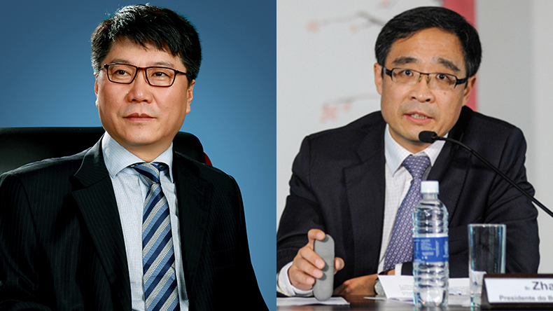 Zhao Jiong (left), chairman, Bocomm Leasing and Zhao Guicai, chief executive, ICBC Financial Leasing