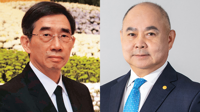 Chang Kuo-hua, left, head of Evergreen Group; and Chang Yen-I, chairman, Evergreen Marine Corp