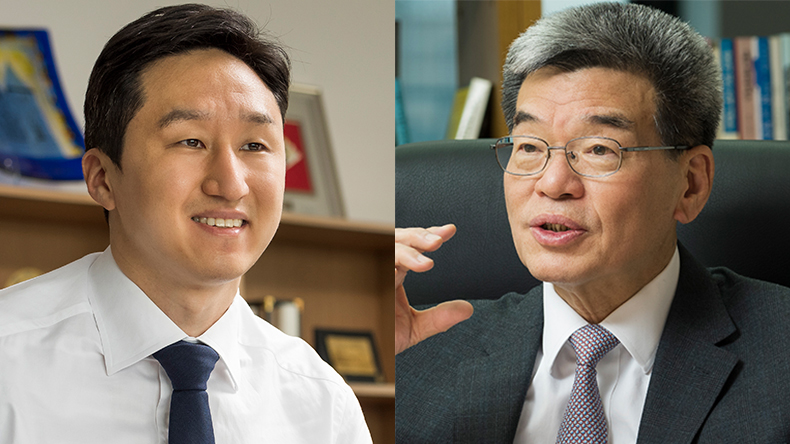 Chung Ki-sun, left and Ka Sam-hyun, Korea Shipbuilding & Offshore Engineering 