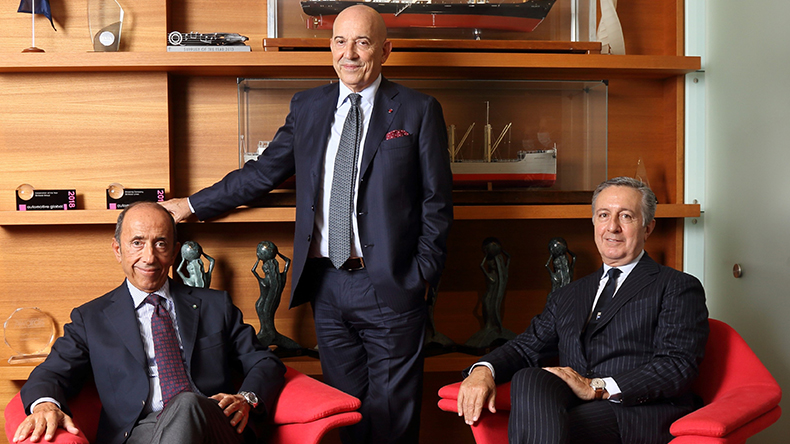 From left, Gianluca Grimaldi, Emanuele Grimaldi and Diego Pacella, joint managing directors, Grimaldi Group