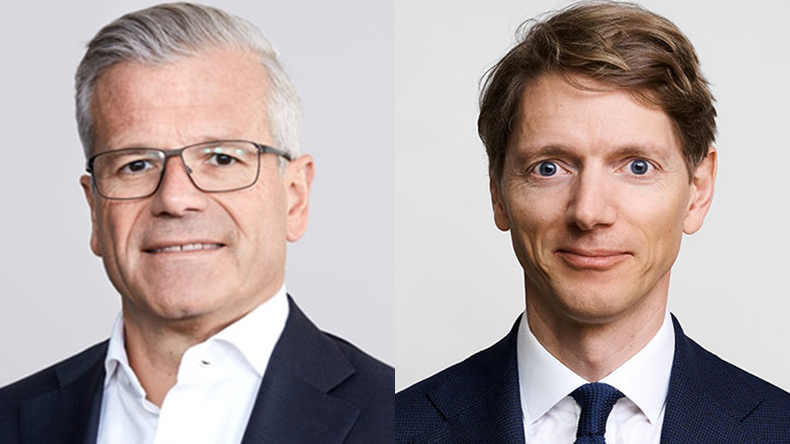 Vincent Clerc, left, chief executive, AP Moller-Maersk and Robert Maersk Uggla, chief executive, AP Moller Holding