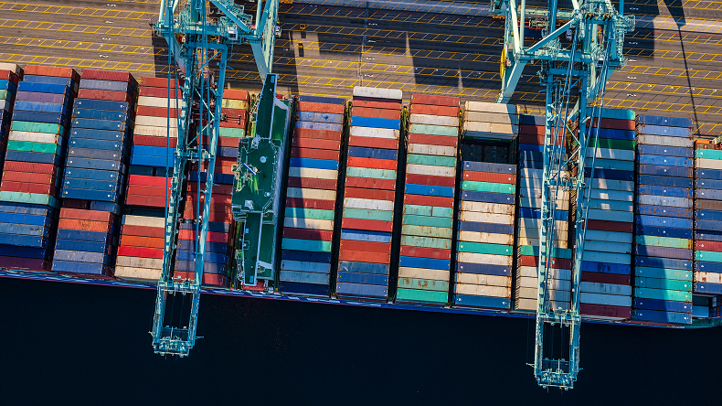 Port of Los Angeles cargo aerial image