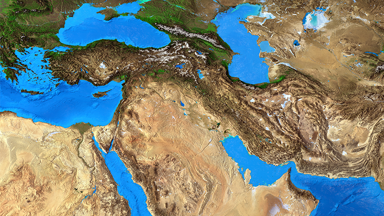Black Sea Red Sea Middle East Gulf map