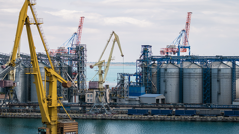 Industrial grain terminal at Odesa, Ukraine