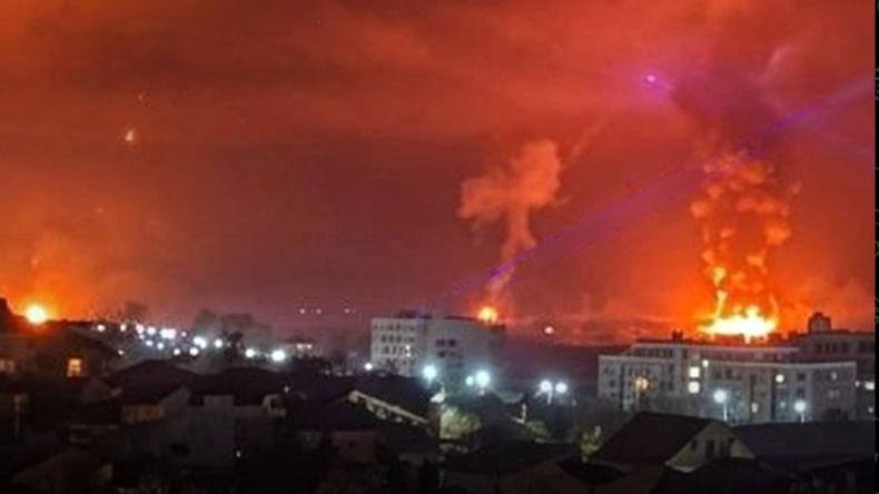 Ukrainian drones hit the Sheskharis oil terminal at Novorossiysk, according to a Ukrainian military statement issued via Telegram 