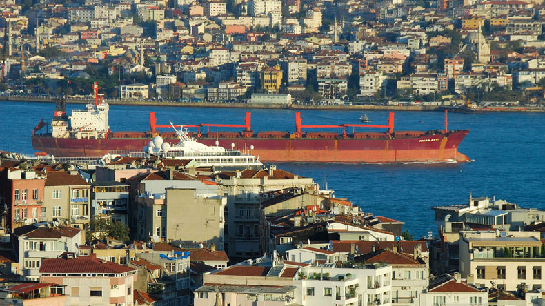 Tanker in the Bosporus strait