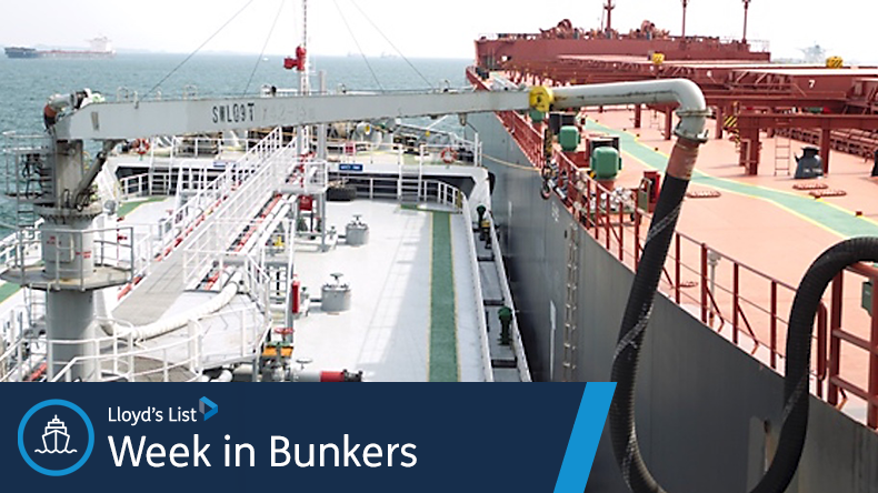 Bunkering a tanker at Singapore