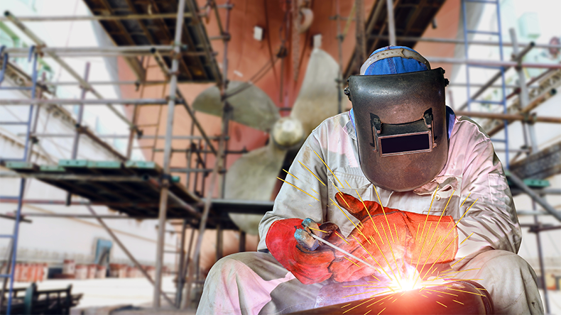 Maintenance at shipyard